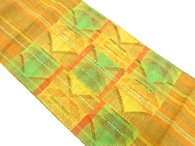JAPANESE NAGOYA OBI / TSUMUGI / WOVEN GEOMETRIC